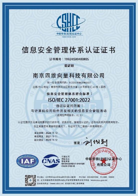 ISO27001 information security certificate