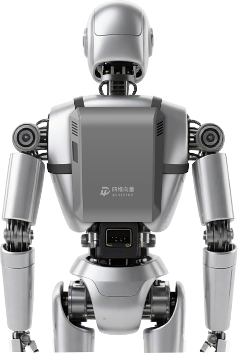 ヒューマノイドロボットの背部に装着した4Dバックパック